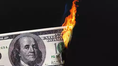 Money on fire